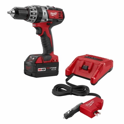 M18™ Cordless Lithium-Ion 1/2" Hammer Drill/Driver Kit with AC/DC Charger