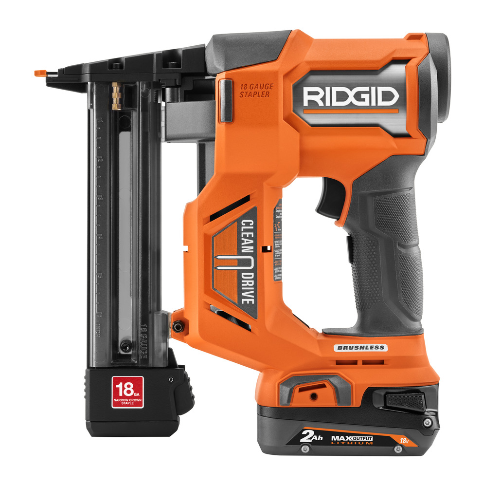 RIDGID 18V Brushless 1-1/2 in. Narrow Crown Stapler