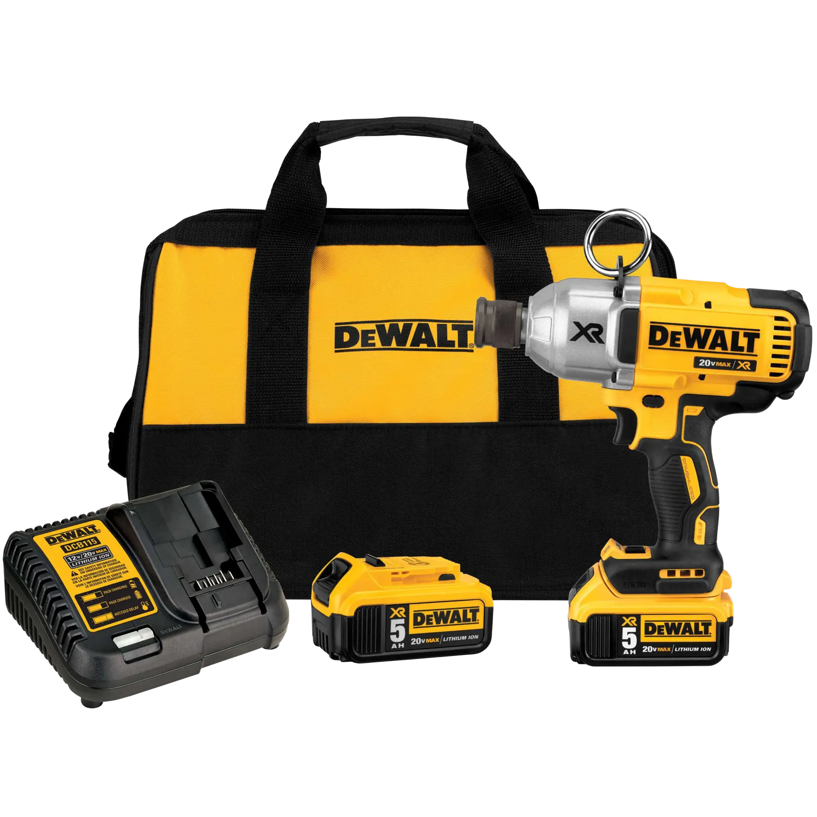 20V MAX* XR® High Torque 7/16-In. Impact Wrench With Quick Release Chuck Kit (5.0Ah)