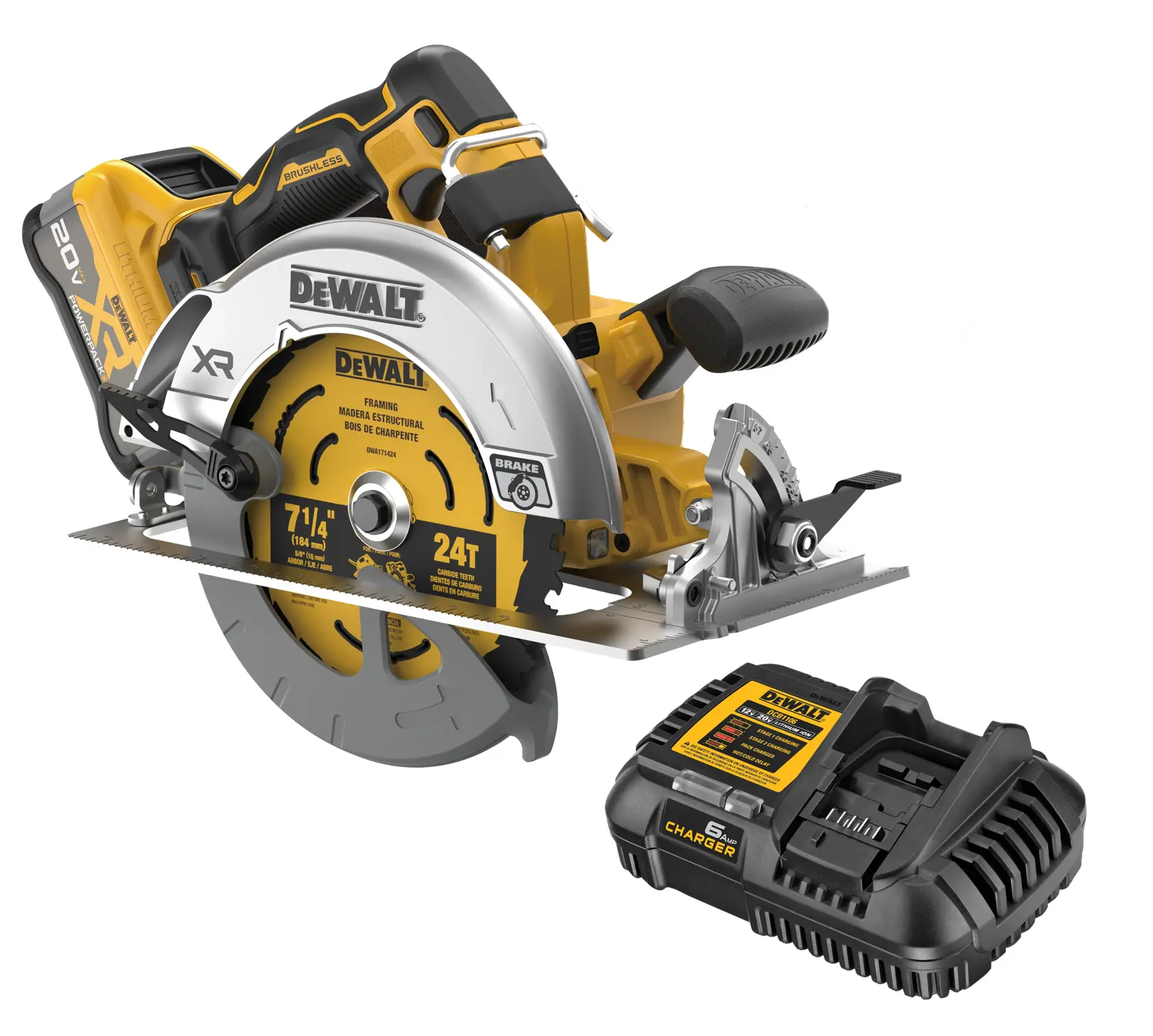 20V MAX* XR® Brushless Cordless 7-1/4-In. Circular Saw Kit