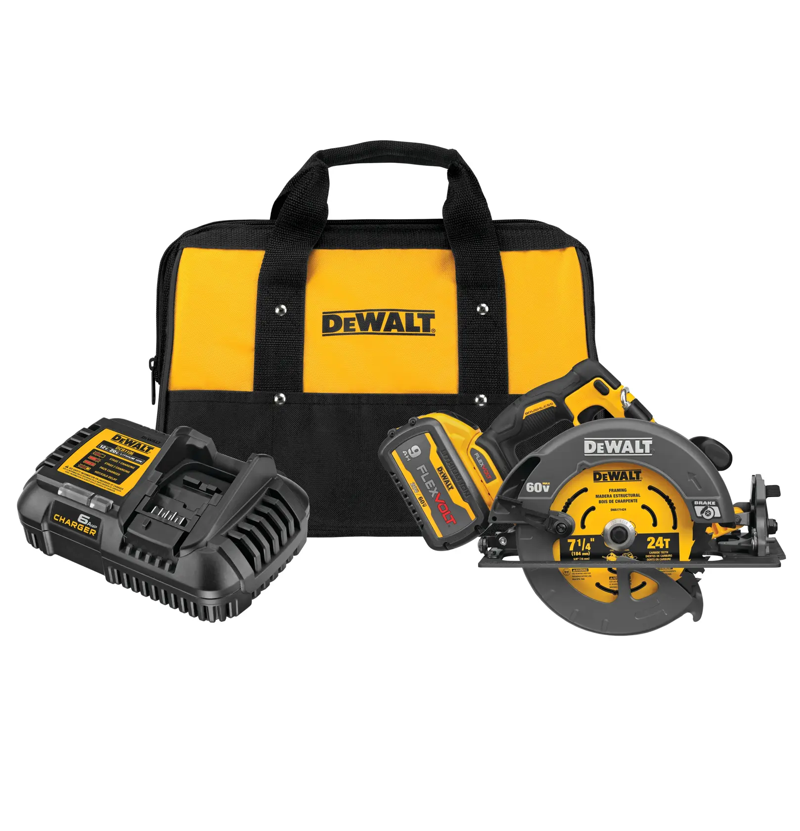 60V MAX* Brushless Cordless 7-1/4-In. Circular Saw With Electronic Brake Kit