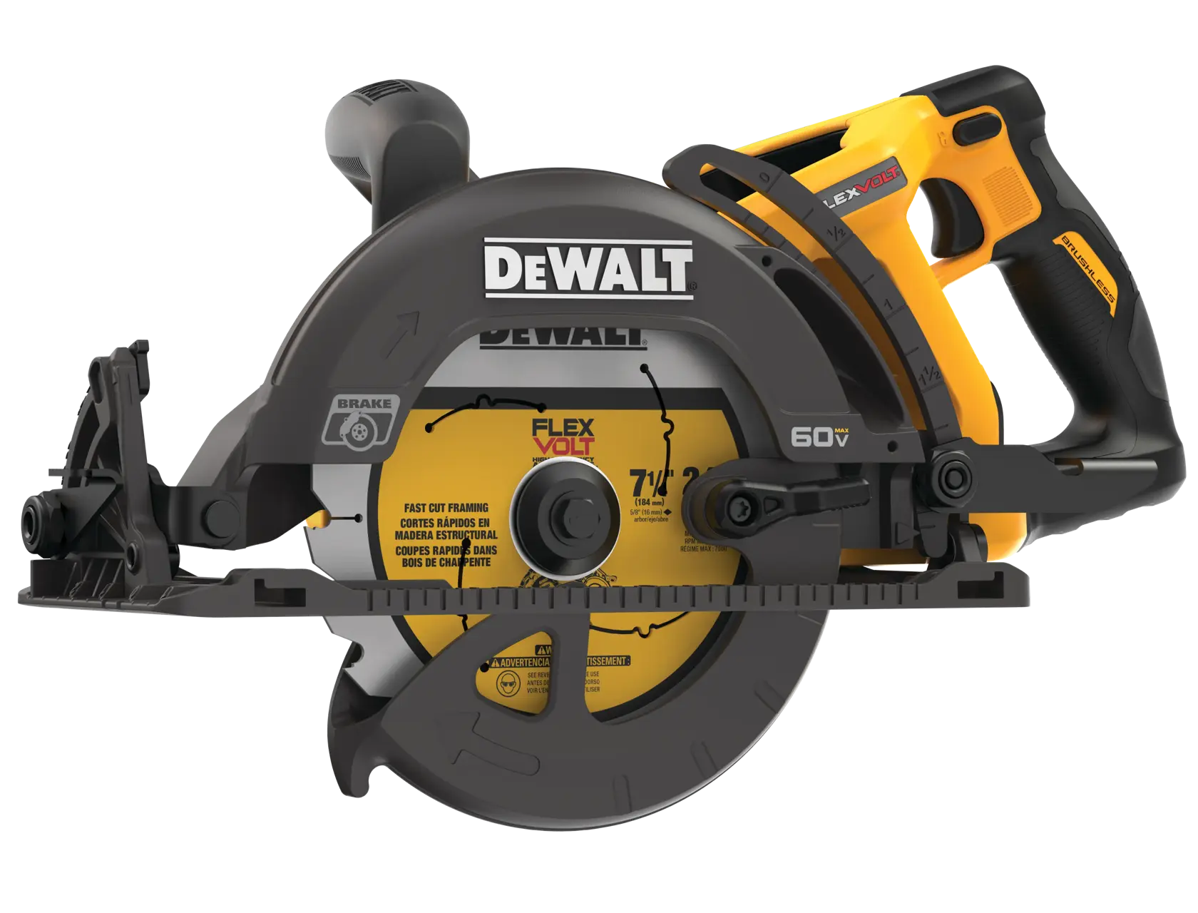 FLEXVOLT® 60V MAX* 7-1/4-In. Cordless Worm Drive Style Saw (Tool Only)