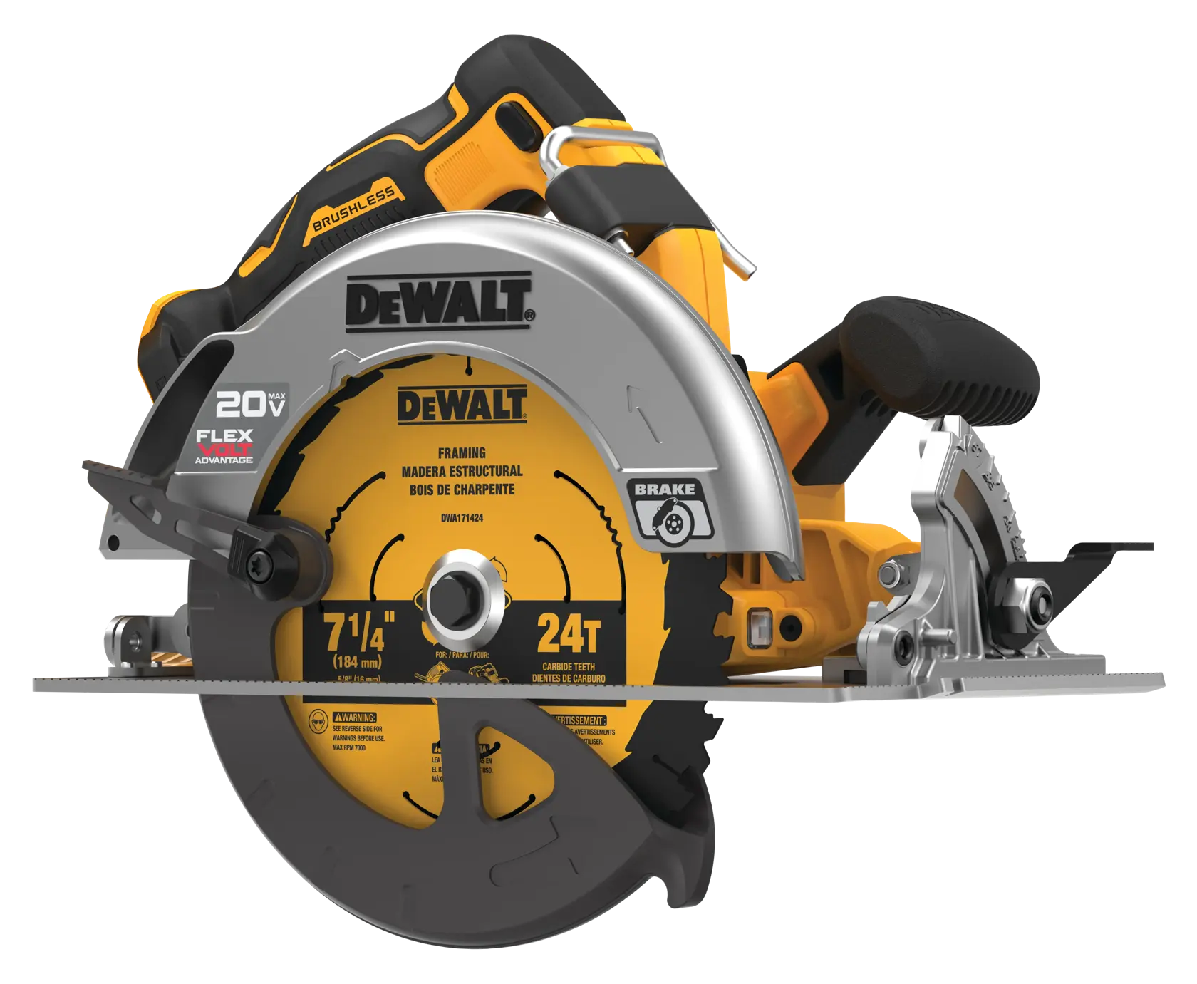 20V MAX* 7-1/4-in Brushless Cordless Circular Saw With FLEXVOLT® Advantage™ (Tool Only)