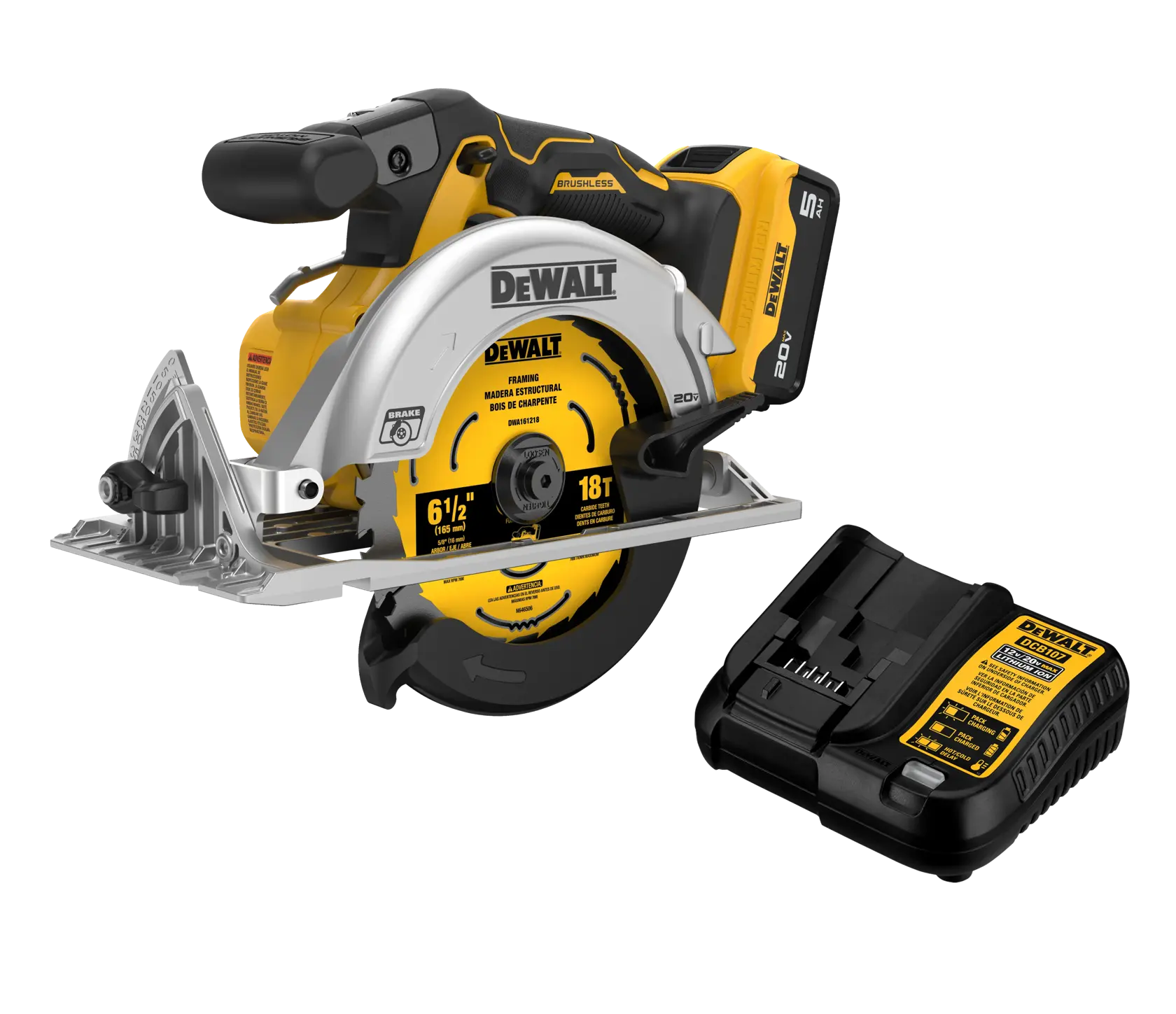 20V MAX* XR® 6-1/2-In. Brushless Cordless Circular Saw Kit