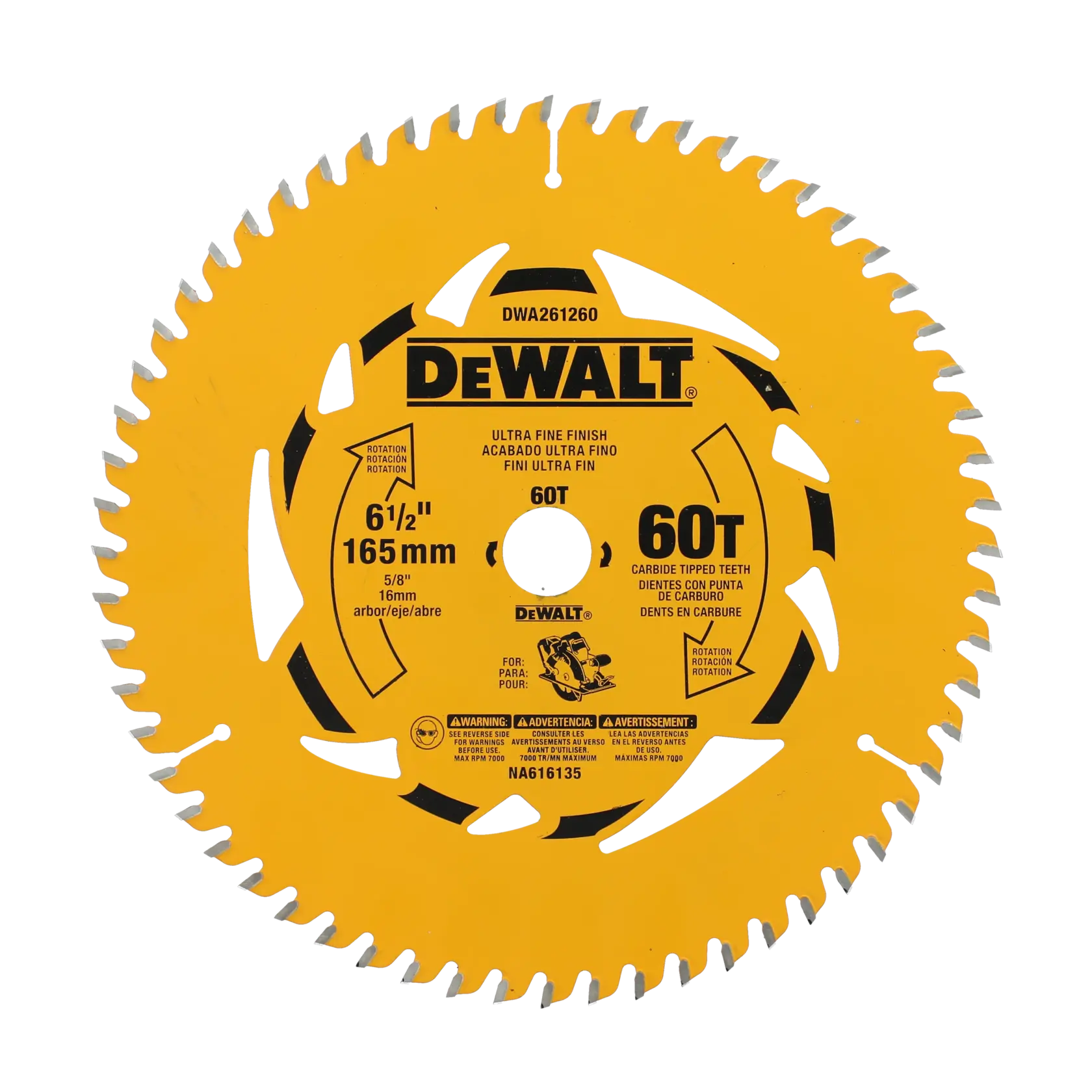 DEWALT® 6-1/2" 60T Circular Saw Blade