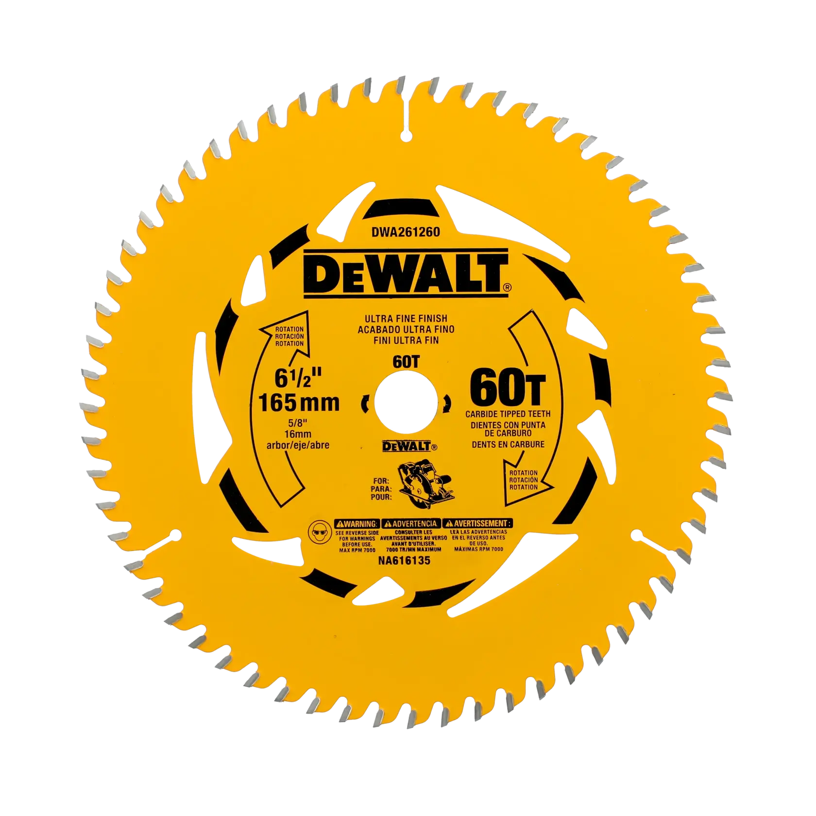 DEWALT® 6-1/2" 60T Circular Saw Blade